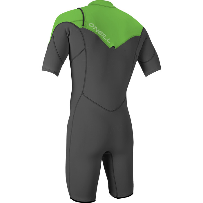 2022 O'Neill Mens Hammer 2mm Chest Zip Shorty Wetsuit 4927 - Graphite / Dayglo